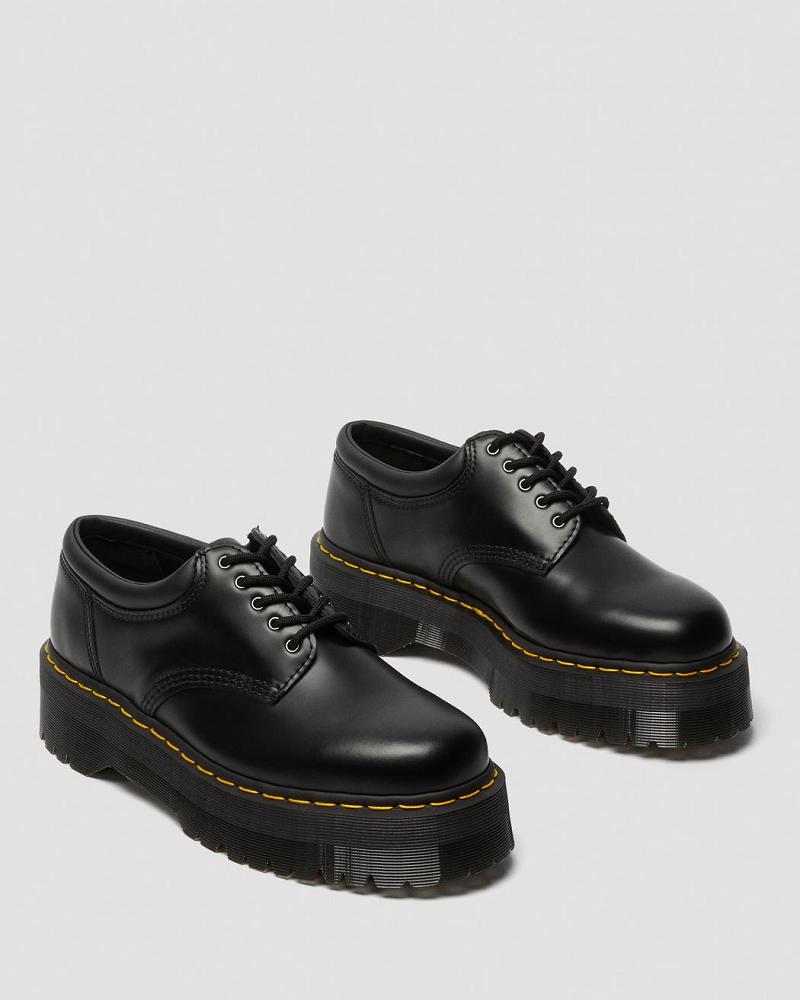 Zapatos Oxford Dr Martens 8053 Cuero Plataforma Mujer Negros | MX 415FDN